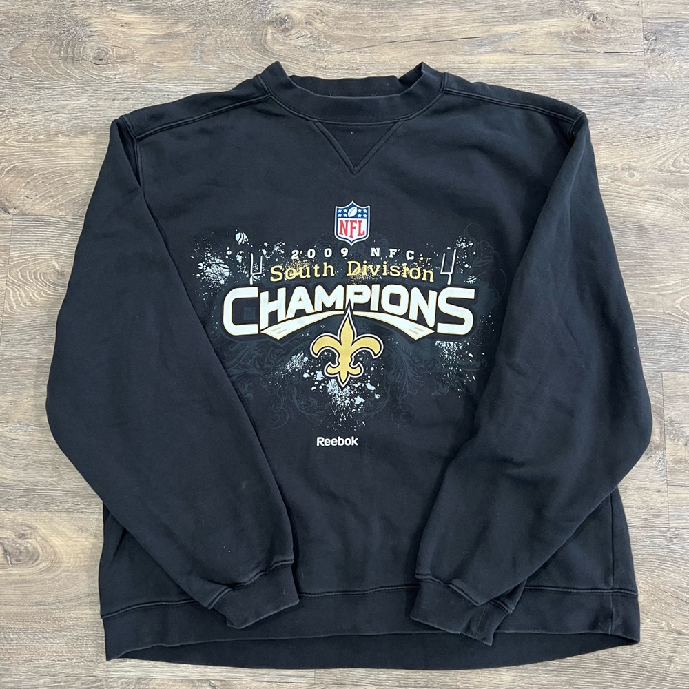 Reebok New Orleans Saints NFC Division Champions Crewneck Sweater - Sz Large